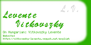 levente vitkovszky business card